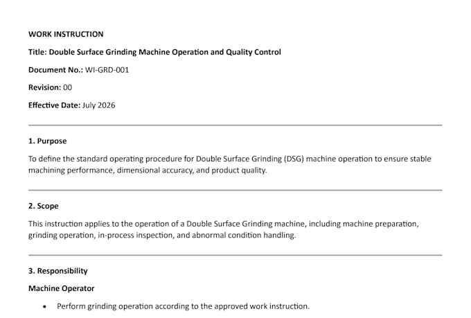 create work instruction and sop creation
